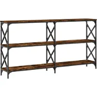 vidaXL Wandtafel 156x28x80,5 cm bewerkt hout gerookt eikenkleurig