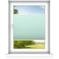Time4blinds - Plisségordijn zonder boren op maat gemaakt - Vouwgordijn - Plisségordijn privacy en zonwering - Eenvoudige installatie - Kant-en-klaar plisségordijn - 80x90 cm - Munt