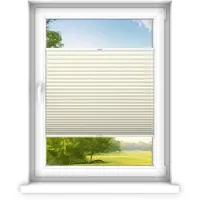 Time4blinds - Plisségordijn zonder boren op maat gemaakt - Vouwgordijn - Plisségordijn privacy en zonwering - Eenvoudige installatie - Kant-en-klaar plisségordijn - 100x140 cm - Roomwit