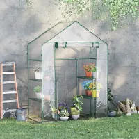 MODFU - Inloopkas - Met 6 Planken - Voor Tuin - Metalen Frame - Transparant
