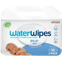 Water Wipes Baby doekjes - - 180 stuks - 99,9% organisch water - Hypoallergeen - Hygiënisch getest