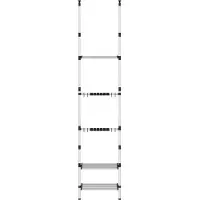 vidaXL Tuinrek met 3 schappen telescopisch aluminium zilverkleurig