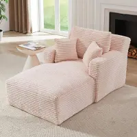 STILVORA Chaise Longue - Relaxfauteuil En Slaapbank Zonder Montage - Voor Woonkamer, Kantoor En Appartement - Cord Roze