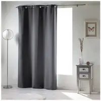 Douceur d'intérieur Gordijnen-Kant en klaar- met ringen occult verduisterend 135x240cm uni polyester slate grijs