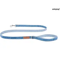 Amiplay Prestige Hondenlijn / Hondenriem - Denim - Blauw - M - Breedte: 1,5 cm - Lengte: 140 cm