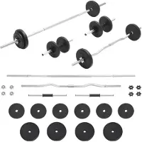 vidaXL Set met halter en gewichten, 30 kg