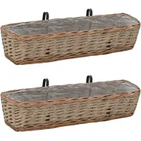vidaXL Balkonbakken 2 st 80 cm wicker met PE-voering
