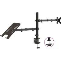 vidaXL Monitorbeugel, zwart, staal, VESA 75/100 mm
