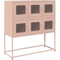 vidaXL Dressoir 100,5x39x107 cm koudgewalst staal roze