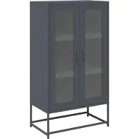 vidaXL Hoge kast, antraciet, 68x39x123 cm, staal