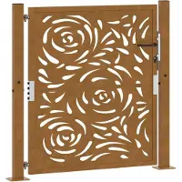 vidaXL Poort met vlamontwerp 100x100 cm weervast staal