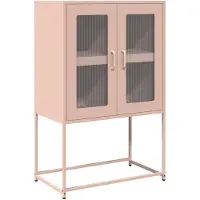 vidaXL Hoge kast 68x39x107 cm staal roze
