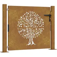 vidaXL Poort 100x75 cm boomontwerp cortenstaal