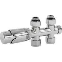 ECD-Germany Thermostaat Met Aansluitset Vloerverbinding Chroom