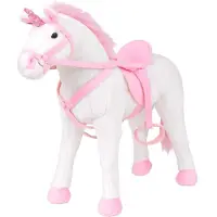 Möbelando Pluche "Tautendorf" van polyester, in de kleuren wit en roze. Afmetingen (breedte/hoogte): 71x62 cm