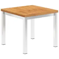 vidaXL Tuinbijzettafel 45x45x38 cm massief acaciahout roestvrij staal