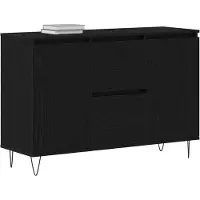 vidaXL Dressoir Zwart Eiken 101,5 x 35 x 70 cm Bewerkt hout