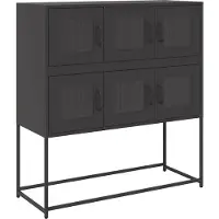 vidaXL Dressoir 100,5x39x107 cm koudgewalst staal zwart