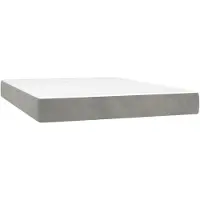 vidaXL Pocketveringmatras medium 140x190x20 cm fluweel lichtgrijs