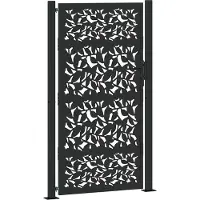 vidaXL Poort met bladontwerp 100x175 cm staal zwart