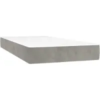vidaXL Pocketveringmatras medium 80x200x20 cm fluweel lichtgrijs