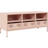 vidaXL Tv-meubel 101,5x39x43,5 cm koudgewalst staal roze