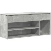 vidaXL Schoenenbank 102x30,5x45 cm bewerkt hout betongrijs