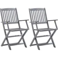 vidaXL Opklapbare stoelen, 2 stuks, massief acaciahout