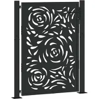 vidaXL Poort met vlamontwerp 100x125 cm staal zwart