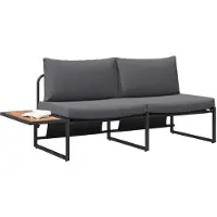 vidaXL Tuinbank met kussens, antraciet, 200,5 x 70 x 85,5 cm, staal