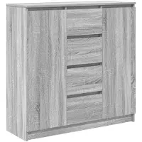 vidaXL Dressoir met lades 100,5x35x98,5 cm spaanplaat grijs Sonoma