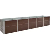 vidaXL Plantenbak verhoogd 400x80x45 cm gegalvaniseerd staal bruin