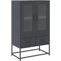 vidaXL Hoge kast 68x39x111,5 cm staal antracietkleurig