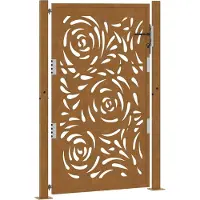 vidaXL Poort met vlamontwerp 100x150 cm weervast staal