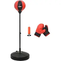 vidaXL Boksballenset met handschoenen en pomp verstelbaar 81-122 cm