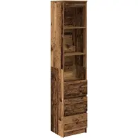 vidaXL Hoge kast 37,5x35x180 cm bewerkt hout oud houtkleurig