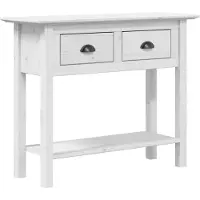 vidaXL Wandtafel BODO 91x35x74 cm massief grenenhout wit
