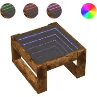 vidaXL Salontafel met Infinity-LED en beukenhoutfineer, 50x53x30 cm