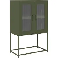 vidaXL Hoge kast, olijgroen, 68x39x107 cm, staal