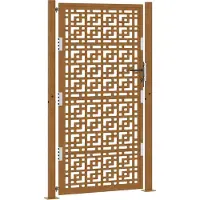 vidaXL Poort met kruisontwerp 100x175 cm weervast staal