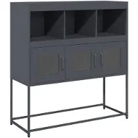 vidaXL Dressoir 100,5x39x107 cm koudgewalst staal antracietkleurig