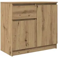 vidaXL Dressoir lade 71x35x65 cm spaanplaat artisanaal eikenkleurig