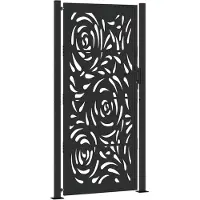 vidaXL Poort met vlamontwerp 100x200 cm staal zwart