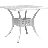 vidaXL Tuintafel 80x80x75 cm gietaluminium wit