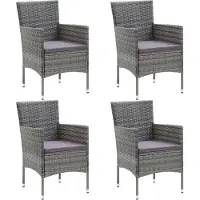 vidaXL Tuinstoelen 4 st poly rattan grijs