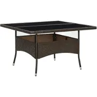 vidaXL Tuintafel poly rattan en glas bruin