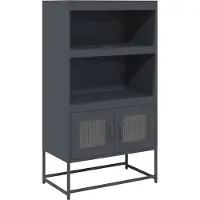 vidaXL Hoge kast 68x39x123 cm staal antracietkleurig