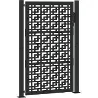 vidaXL Poort met kruisontwerp 100x150 cm staal zwart