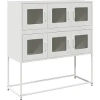 vidaXL Dressoir, wit, 100,5 x 39 x 107 cm, koudgewalst staal
