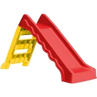 vidaXL Glijbaan voor kinderen inklapbaar rood en geel